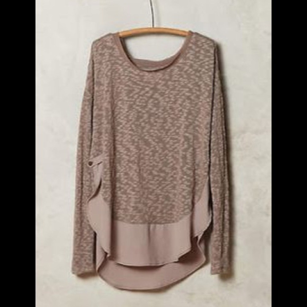 Anthropologie Deletta nubby circle hem tee - pink
